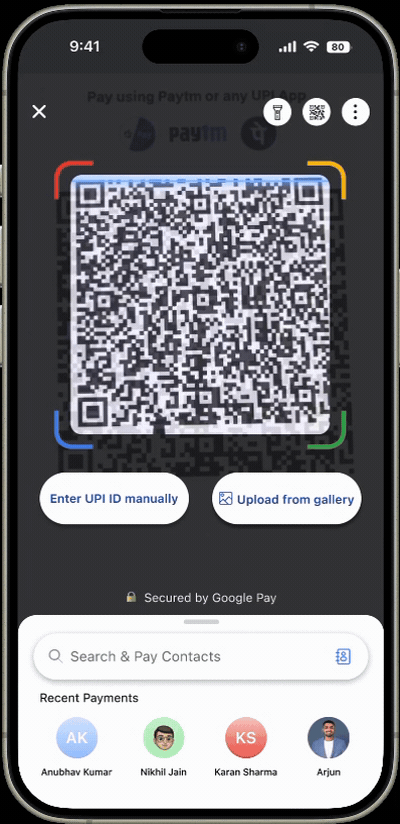 Google Pay scan and pay