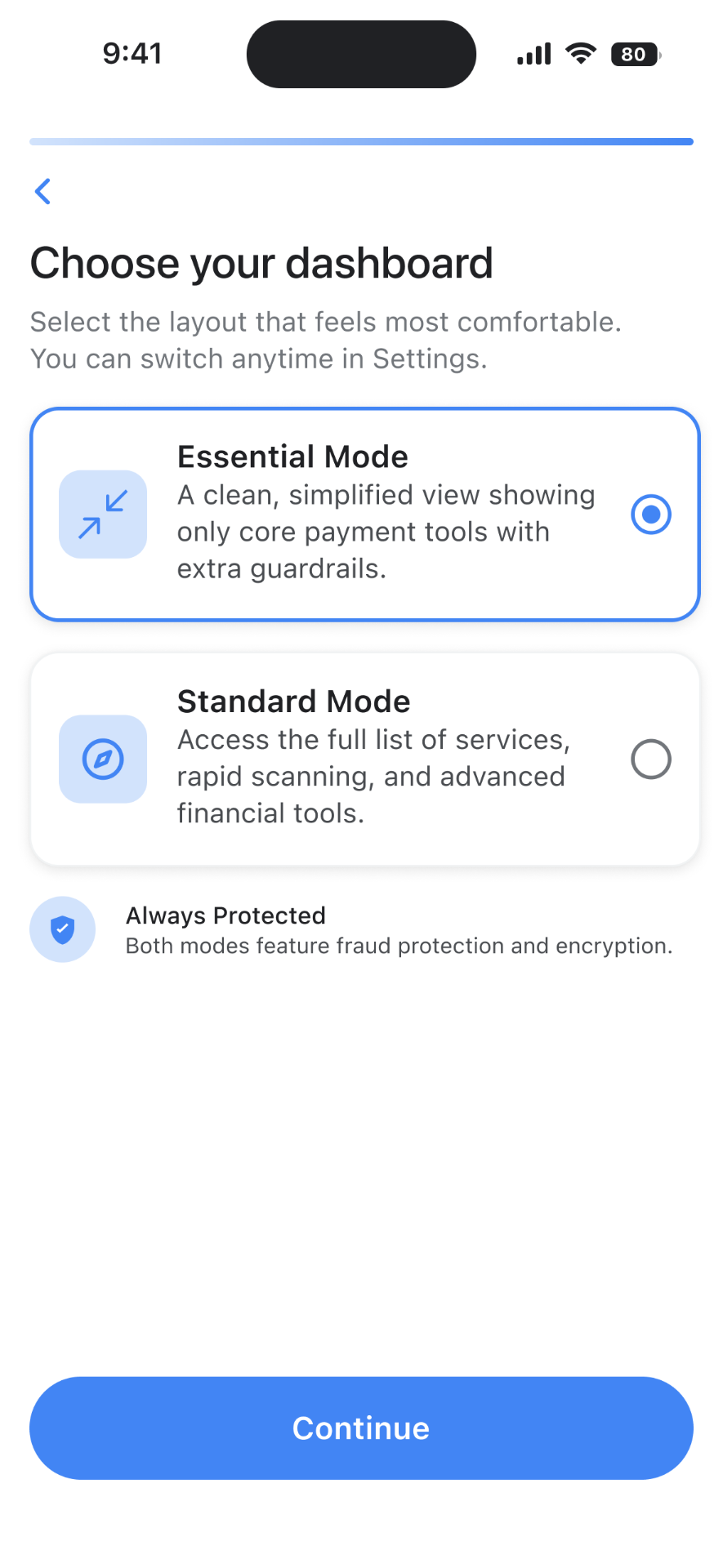 Navigating the core spaces - Choose Your Dashboard