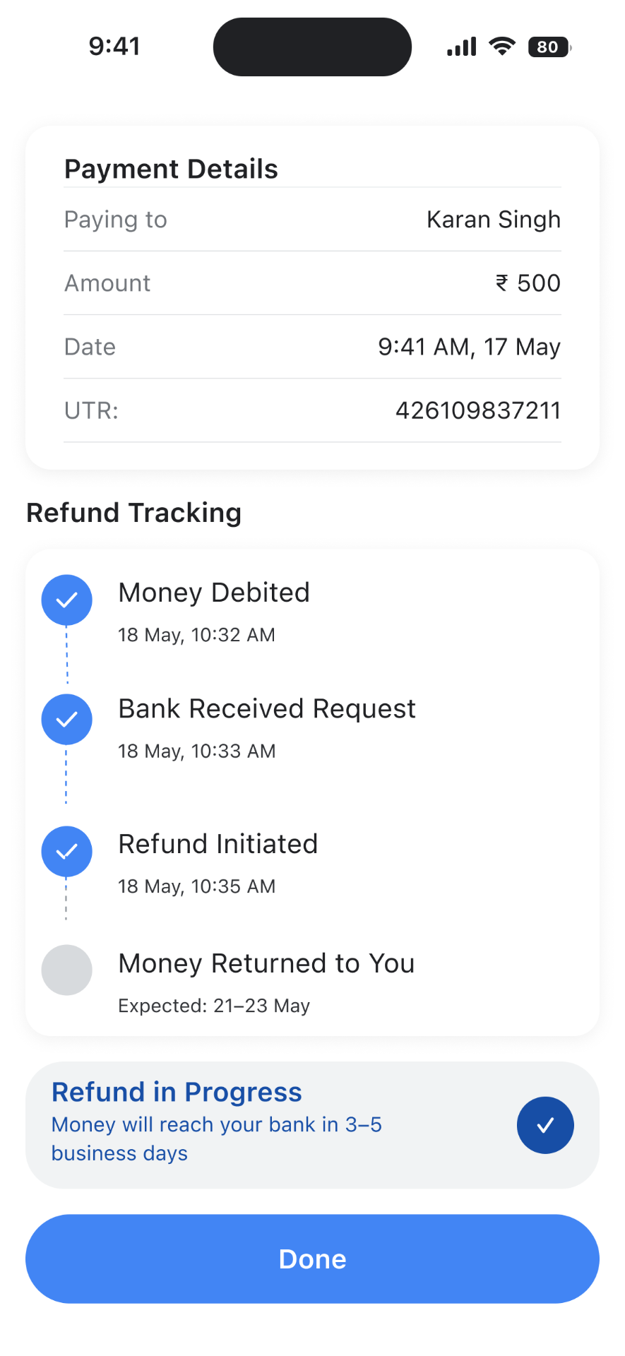 The safety net - Refund Tracker